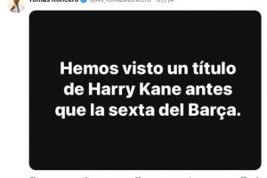 开嘲！龙赛罗社媒：我们在巴萨拿第六座欧冠前见证了凯恩夺冠